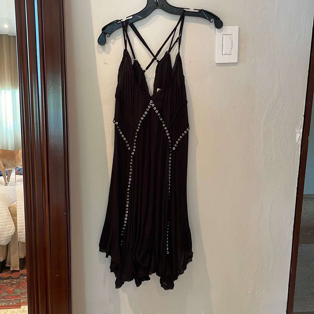Free People Sway with Me Trapeze Tunic Studded Dress S